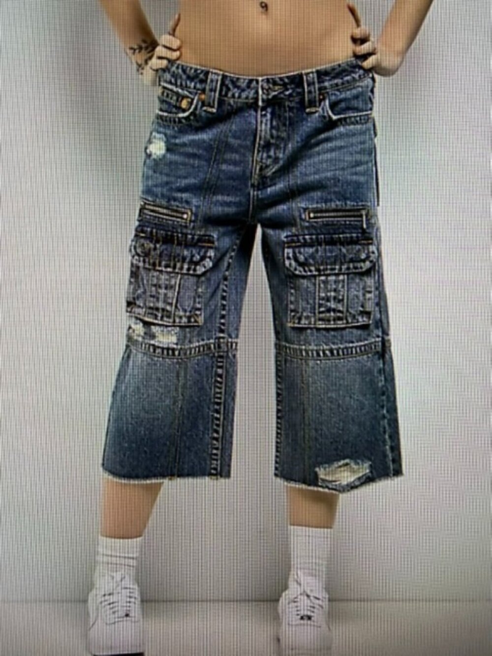 True Religion Bobbi Baggy Cargo Capri Jeans – Easy Hazel – Size 28 – NWT
